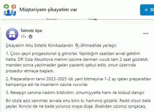 “Ahu” Estetik Klinikası”yalan kampaniya keçirir...-